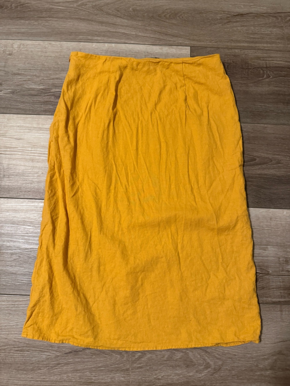 Marc New York Mustard Yellow Midi Skirt with Side Buttons - Picture 4 of 6